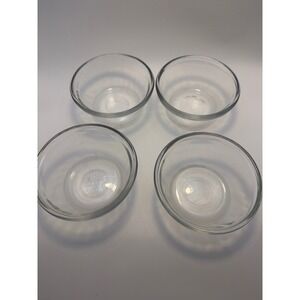 Libbey Glass Custard Cups Set of 4 Clear 6oz 177ml USA 1034 Prep Bowls